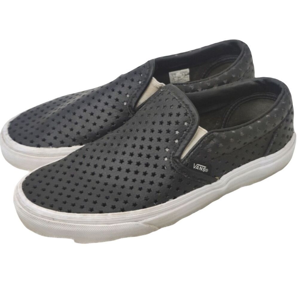 Vans Leather Perforated Star Slip Ons